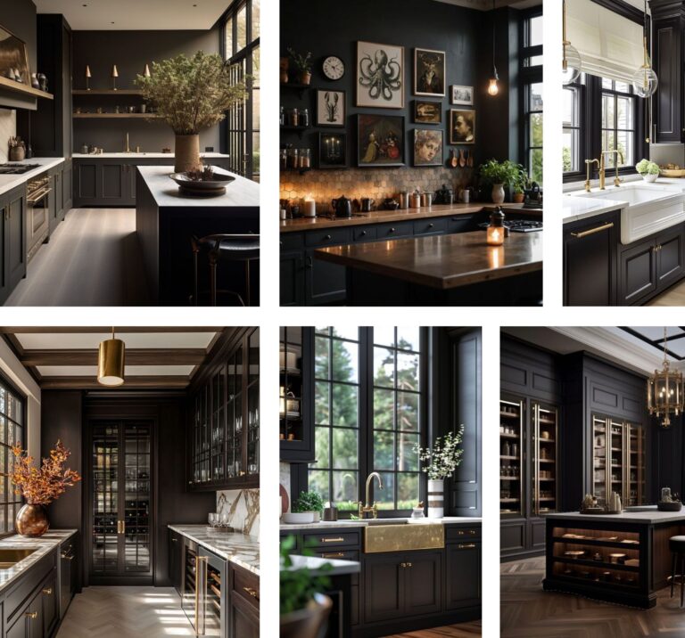 Examples of kitchens utilising the colour black