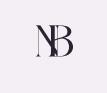 Stylised NB monogram logo on light background