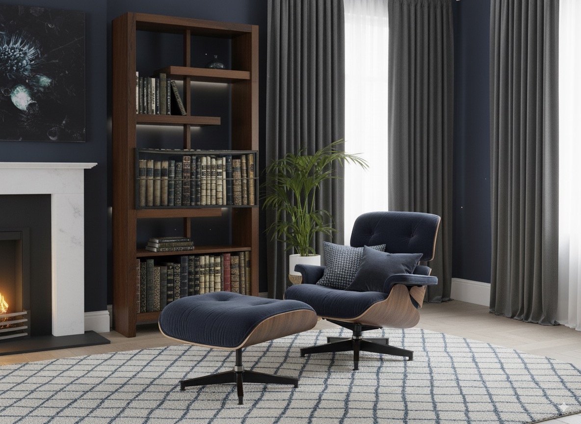 cosy study corner with a comfy armchair