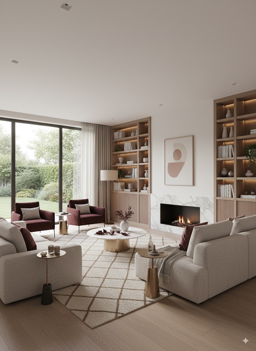 light airy but cosy modern living room