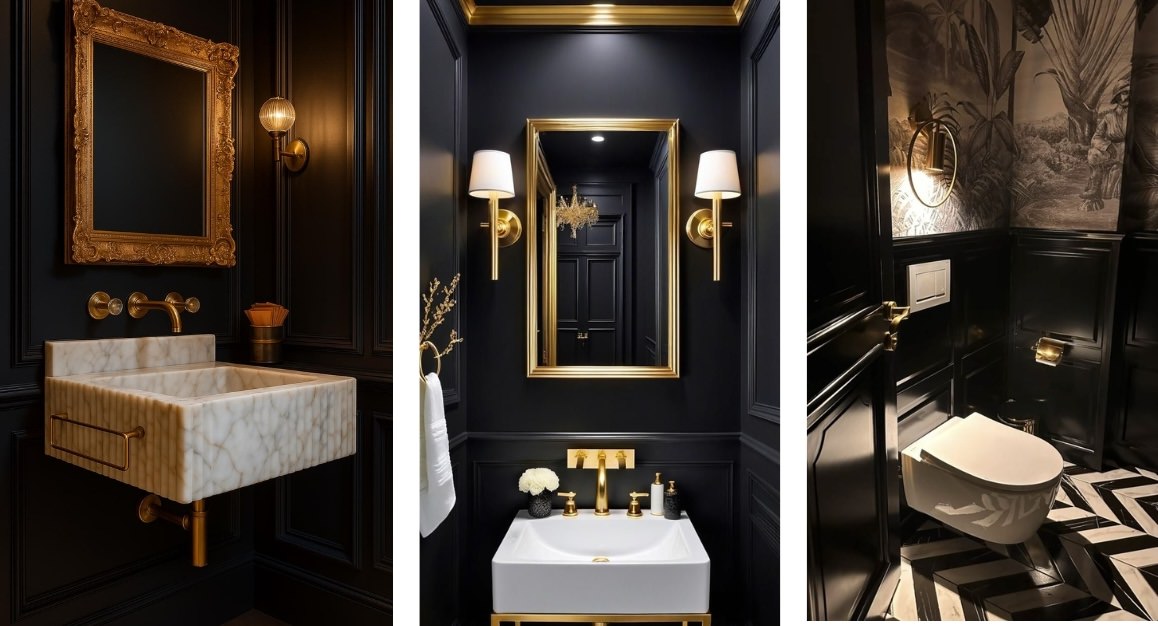 small bathrooms painted black